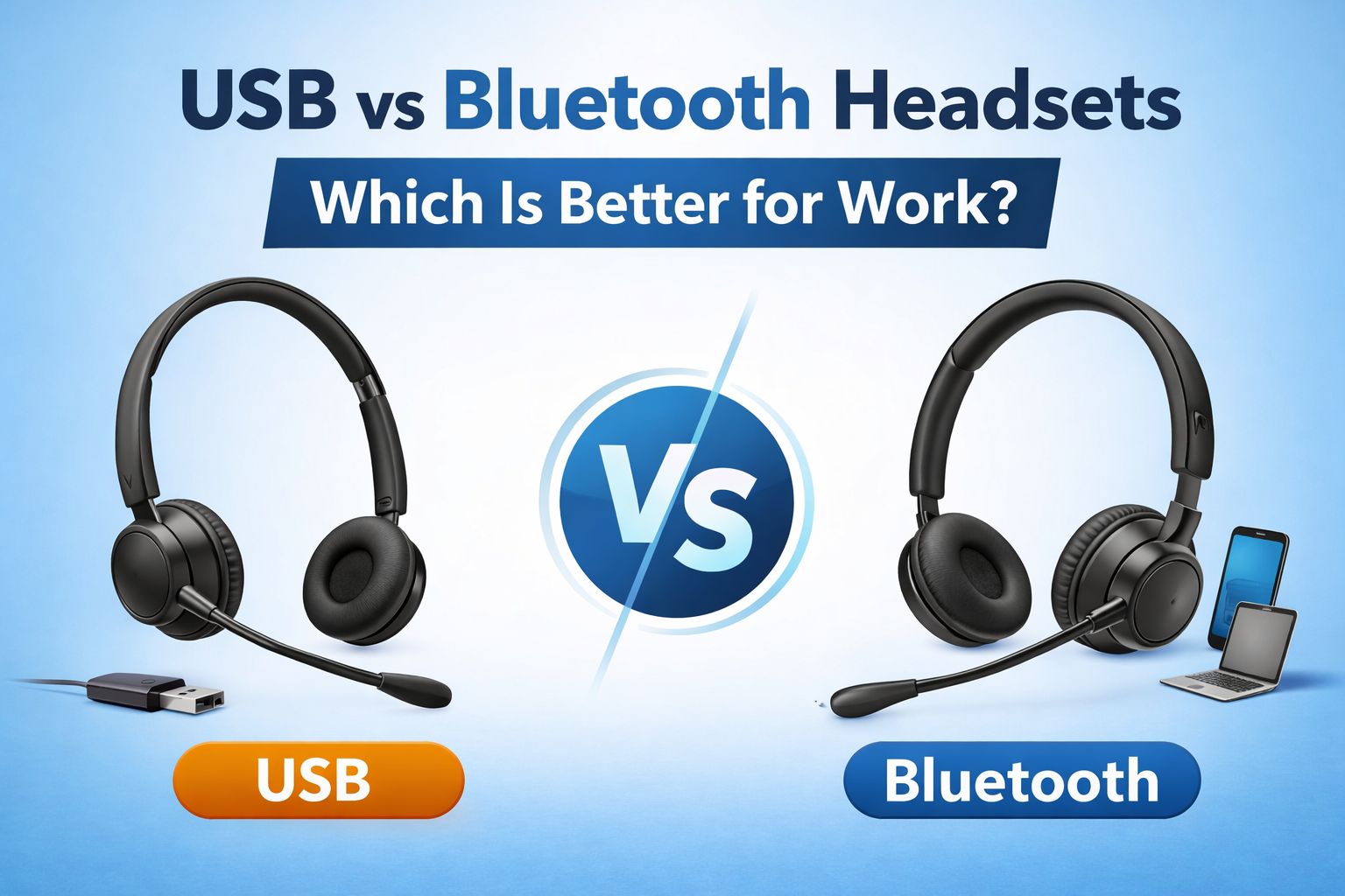 side by side headsets; wired usb vs wireless usb