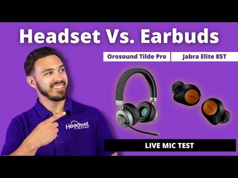 Headphones Vs. Earbuds- Which Is Better For Business? + Mic Test Video - Headset Advisor