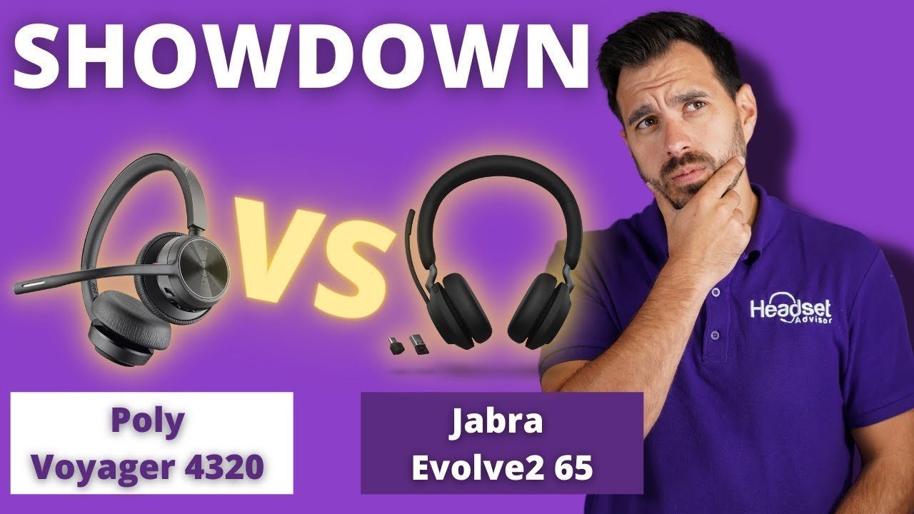 Jabra Evolve2 65 Vs. Poly Voyager 4320 Wireless Headsets + Mic Test VI