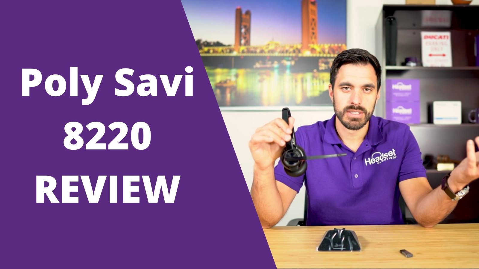 MIC Test & Review of the Poly 8220 UC DECT Wireless USB Headset - ANC and All Day Comfort - Headset Advisor