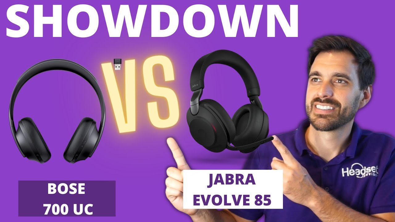 SHOWDOWN Bose 700 UC Vs. Jabra Evolve2 85 Wireless Bluetooth Headset - Live Mic Test Video - Headset Advisor