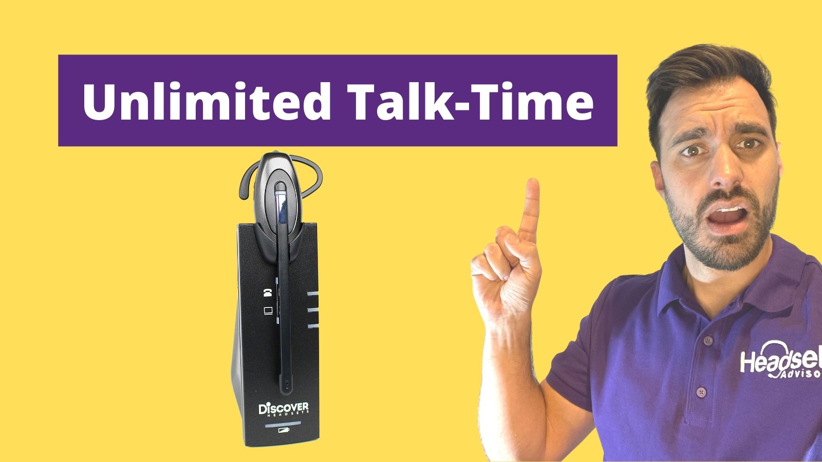 Wireless Office Phone Headset with UNLIMITED Talk-Time - Meet Discover D904 - Headset Advisor