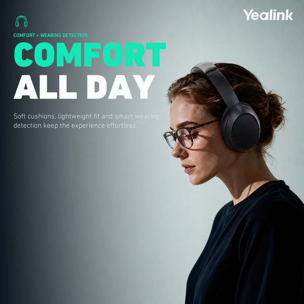 Yealink BH78 Wireless Bluetooth Headset with ANC & Charge stand - item 1208731