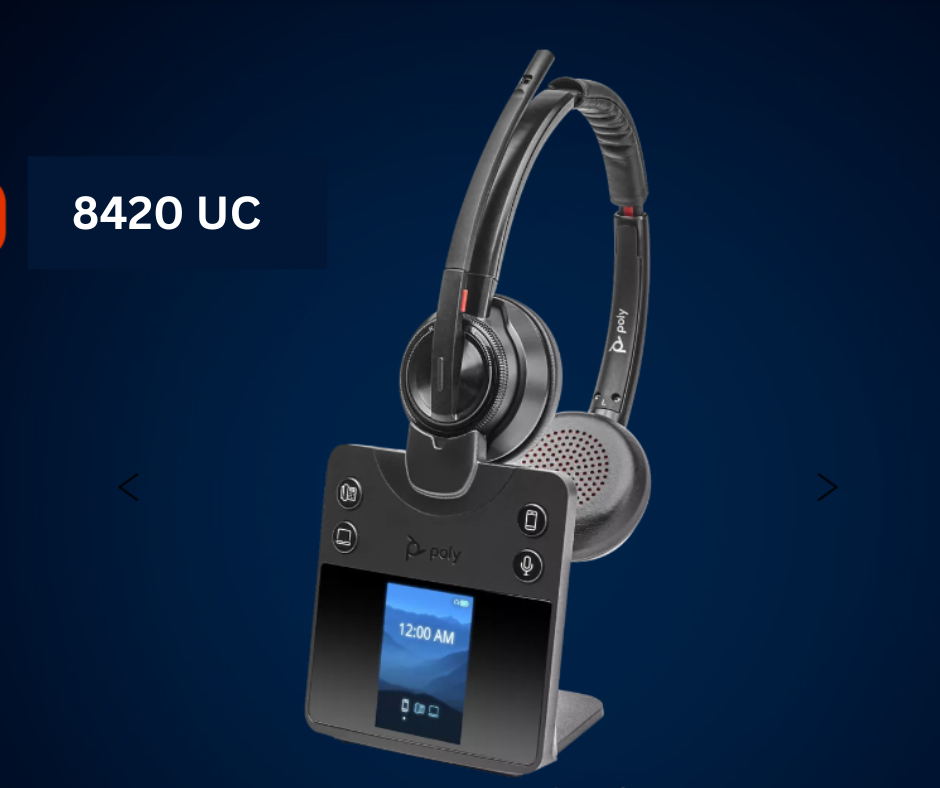 Poly Savi 8420: Long Range Wireless DECT Headset with Noise Cancelling