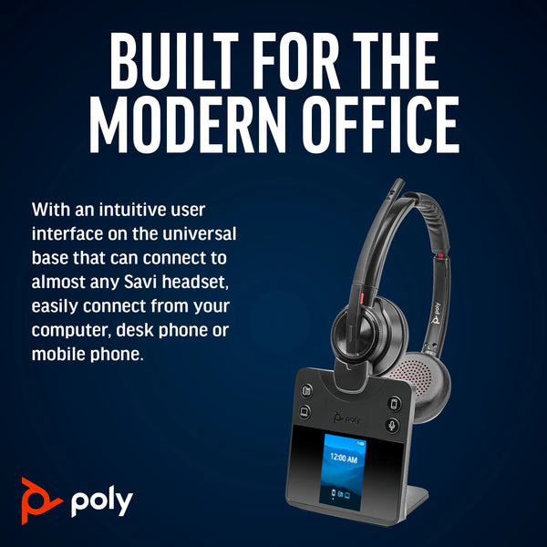 Poly Savi 8420: Long Range Wireless DECT Headset with Noise Cancelling