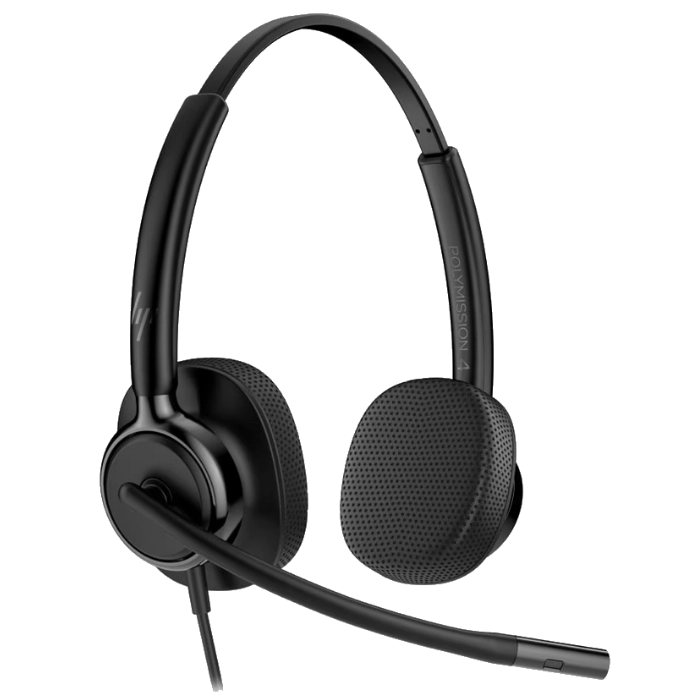 HP Poly Mission 425 Wired USB Stereo Headset For Call Center & Office Use