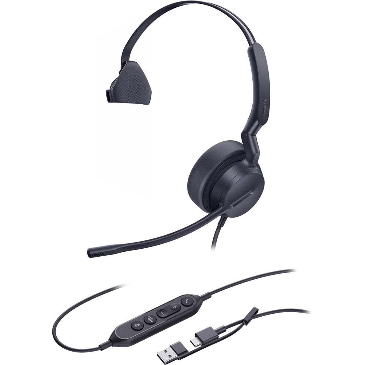 Yealink UH42 Wired USB A/C Computer Headset With Inline Controller