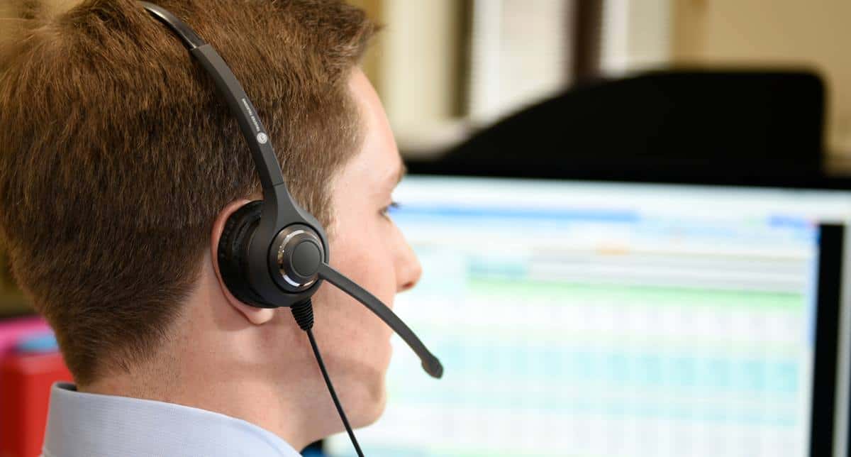 man wearing jpl dispatcher headset