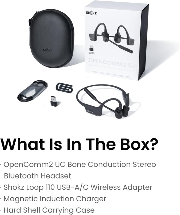 Shokz Opencomm2 II 2025 Edition: Bone Conduction Headset with Microphone