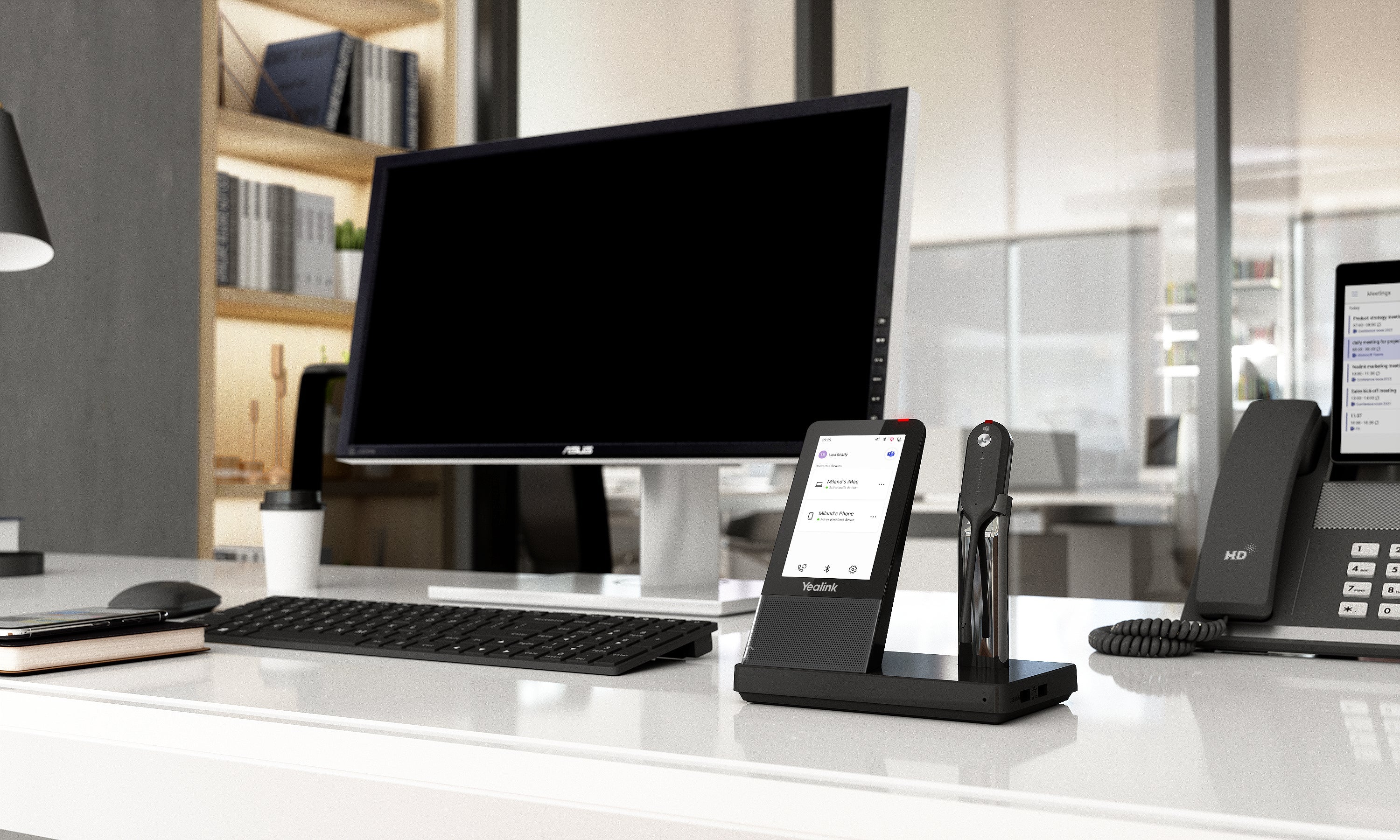 yealink wh67 on desk