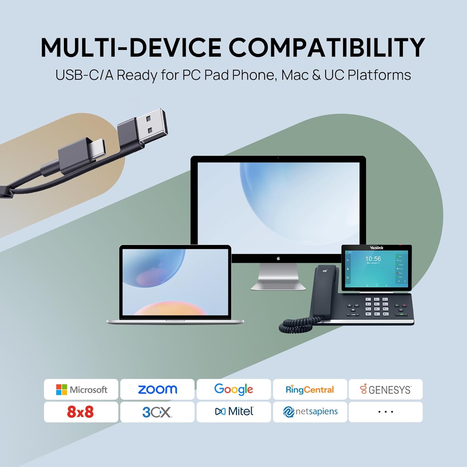 Yealink UH46 Dual Speaker Noise Canceling USB Headset