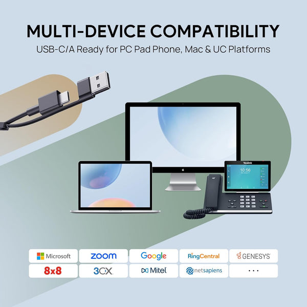 Yealink UH46 Dual Speaker Noise Canceling USB Headset