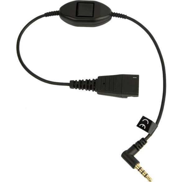 Jabra Cord QD to 3.5 mm Jack with PTT for smartphones - 8800-00-103 - Headset Advisor