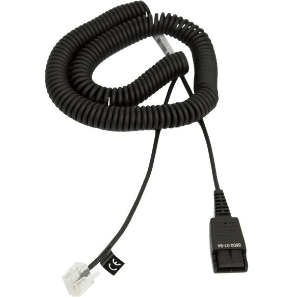 Jabra Cord - QD to Modular RJ extension coiled cord - 8800-01-94 - Headset Advisor