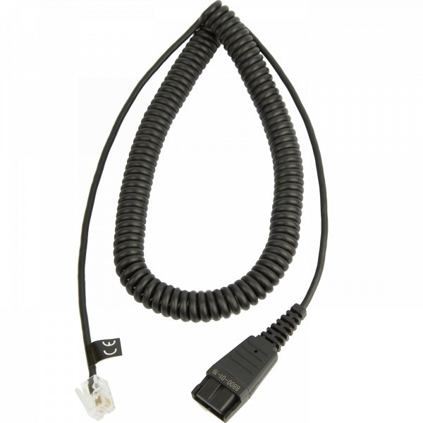 Jabra QD to RJ-9 Direct Connect Coiled Cord - 8800-01-19 - Headset Advisor