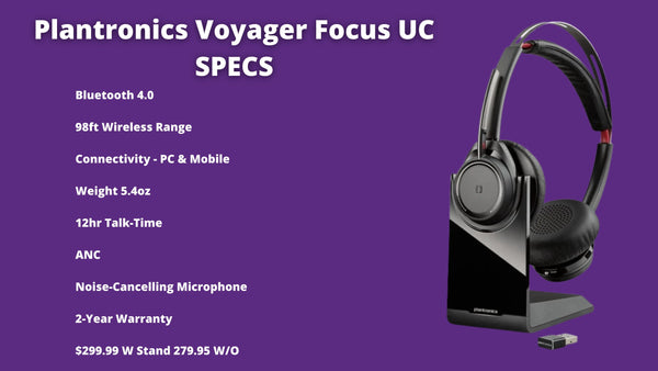 Plantronics Voyager Focus UC Dual Speaker Wireless Headset With ANC - Headset Advisor