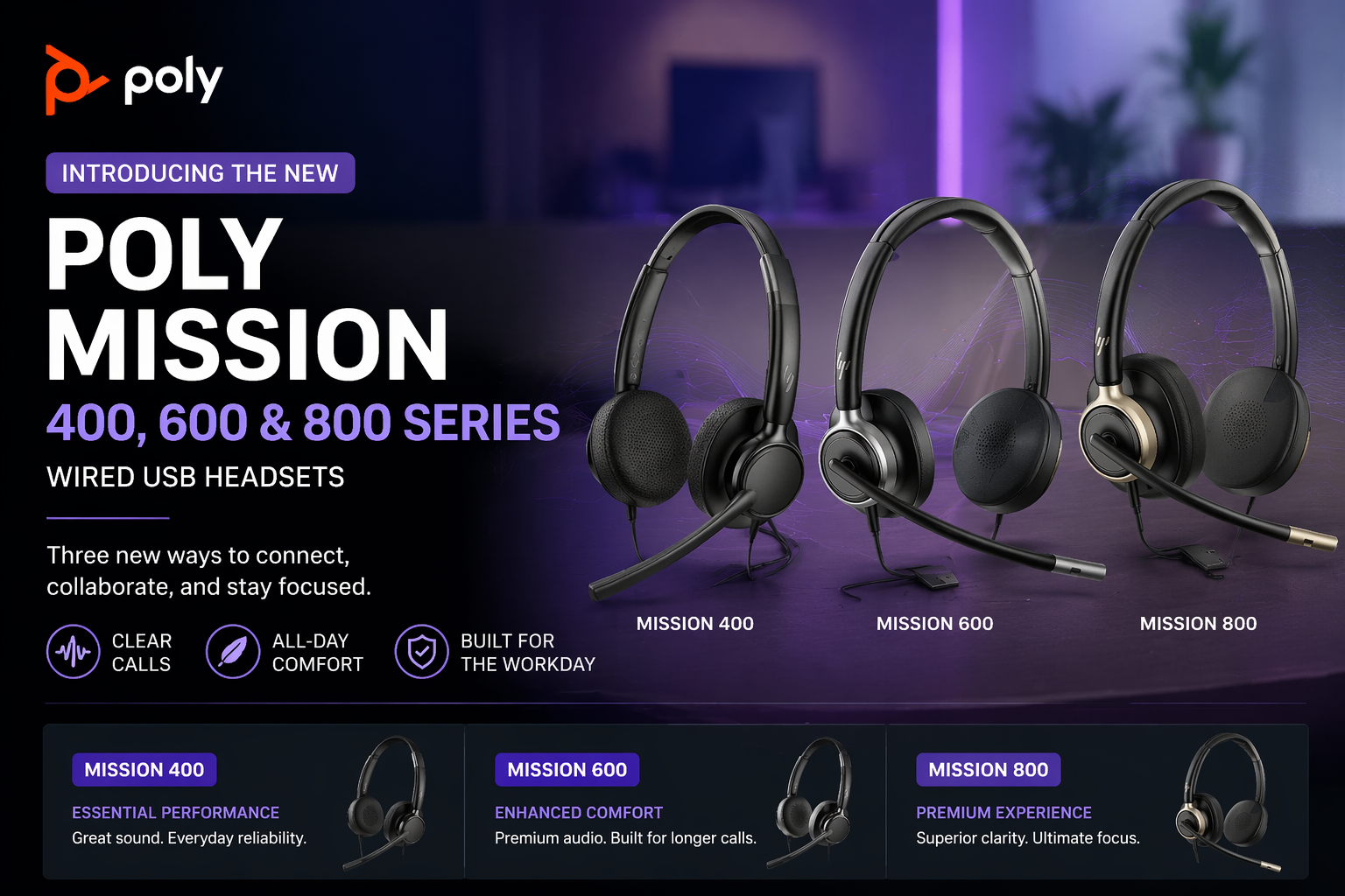 HP Poly Mission 400 vs 600 vs 800: Which Wired USB Headset Is Right for You?