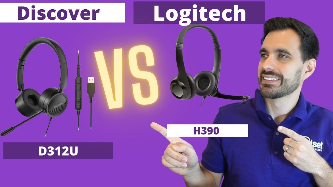 Logitech H390 Vs. New Discover D312U USB Computer Headsets With Microphone & Speaker Test Video - Headset Advisor