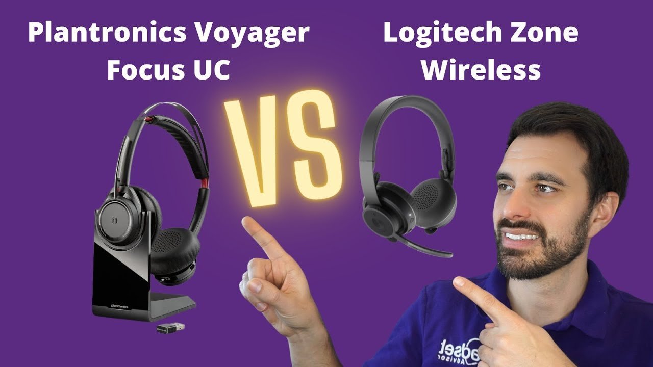 Voyager Focus UC Vs. Logitech Zone Wireless Headset Showdown + Video With Mic Test! - Headset Advisor