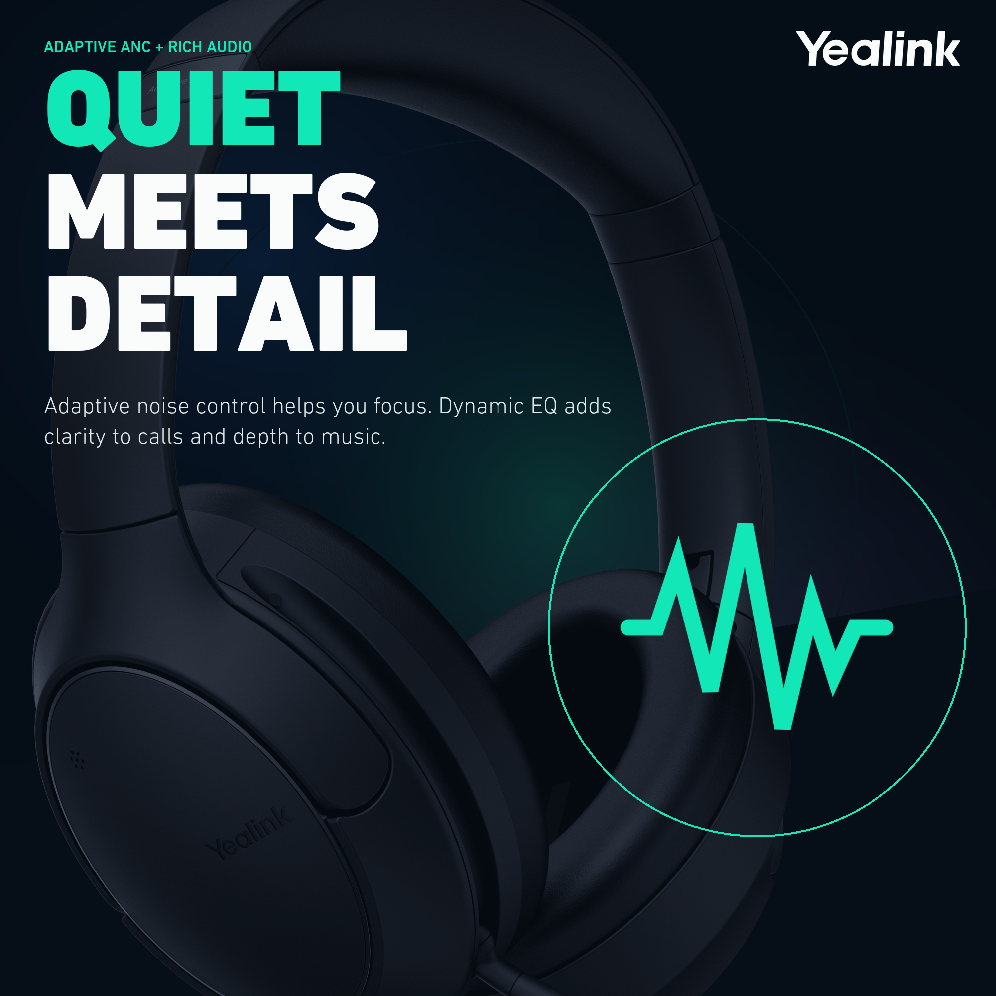 Yealink BH78 Wireless Bluetooth Headset with ANC & Charge stand - item 1208731