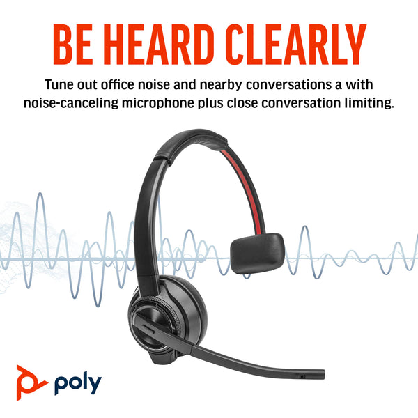 Poly Savi 8410 Office DECT Headset: Phone-Mobile-PC Connectivity