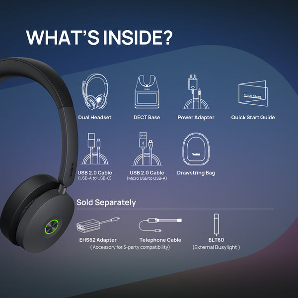 Yealink HA68 Pro Wireless DECT Headset with Touchscreen Base (Coming End of August)