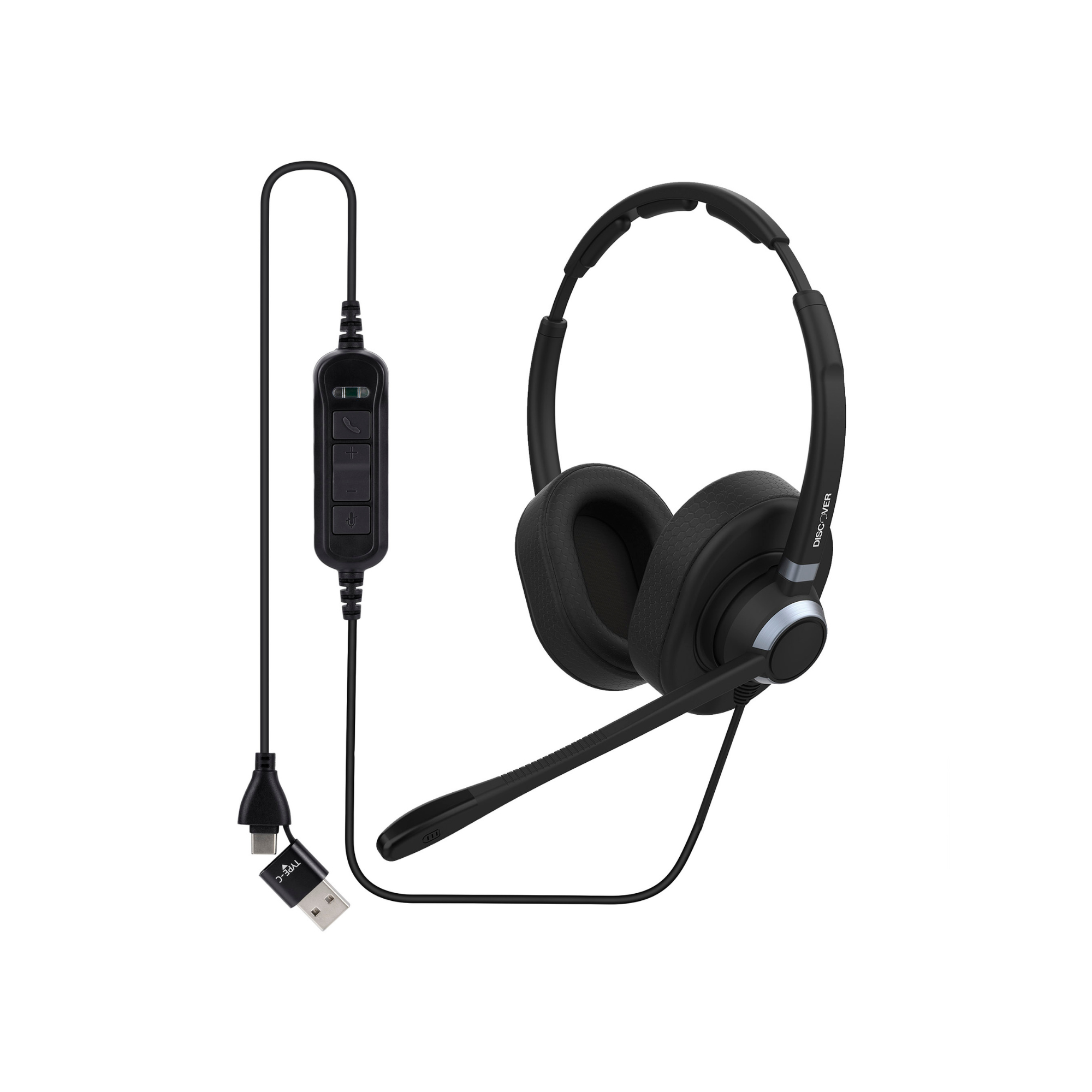 discover d712u plus over-ear wired usb headset