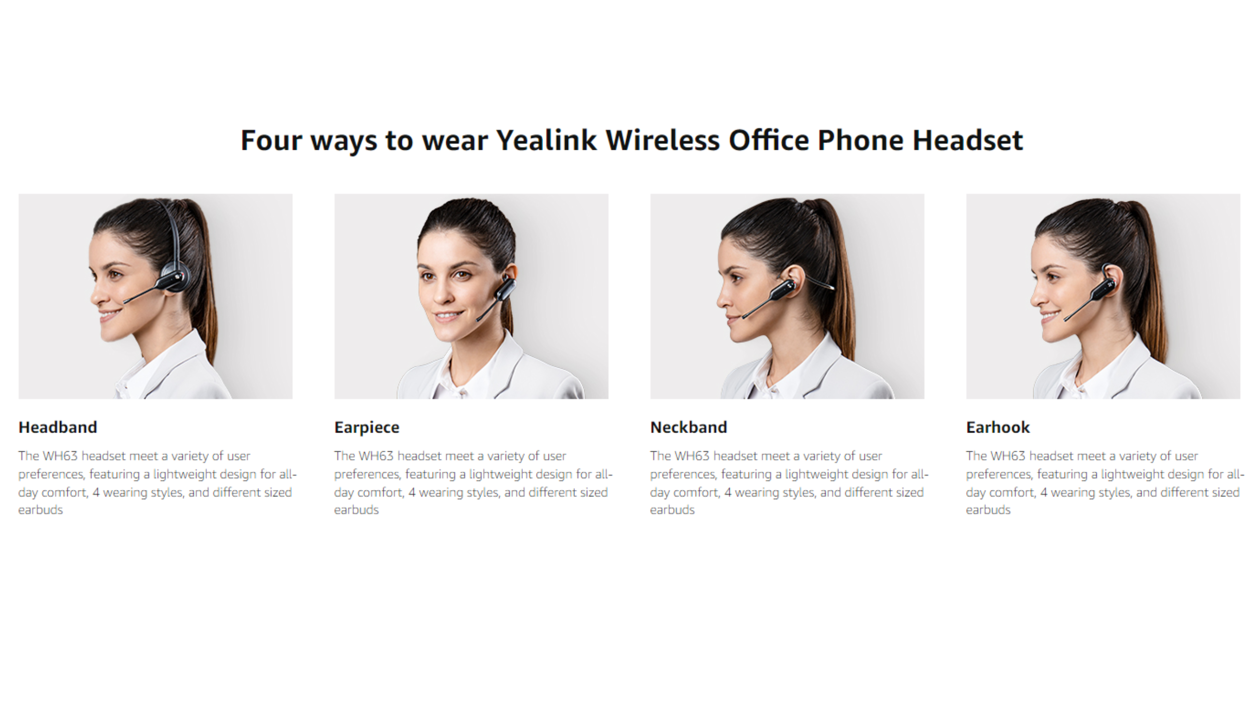 Yealink WH63 Convertible DECT Wireless Office Headset