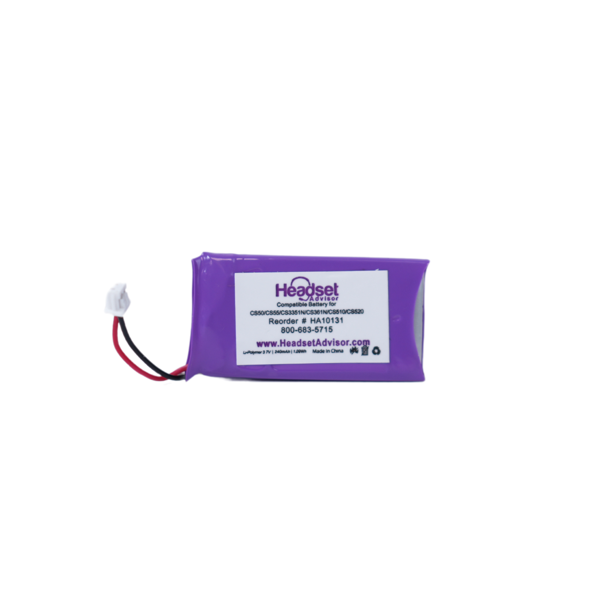 Replacement Battery for Poly C052, W710, W720, CS50, CS55, CS351n