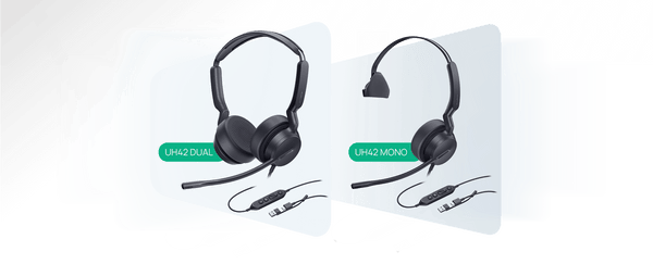 Yealink UH42 Wired USB A/C Computer Headset With Inline Controller