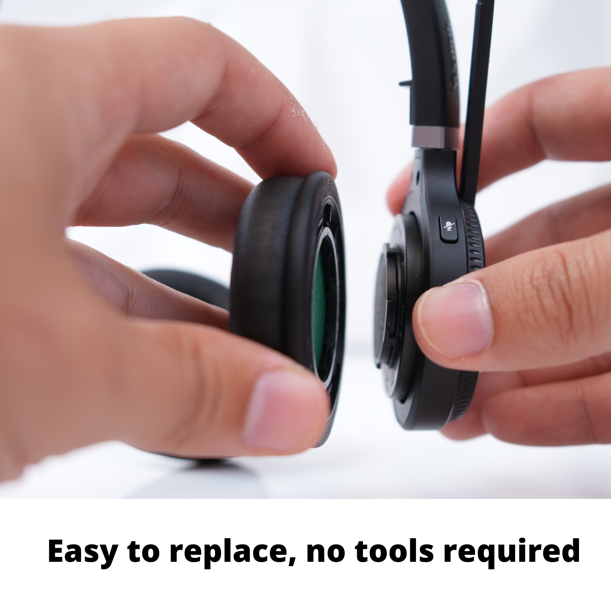 Coussinets De Rechange Pour Casque Yealink - Compatible WH62, WH66, UH36, Noir Cuir Synthétique