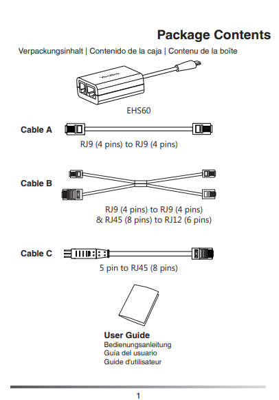 Yealink EHS60 Adapter for Avaya, Cisco, Poly, Grandstream - 1308019