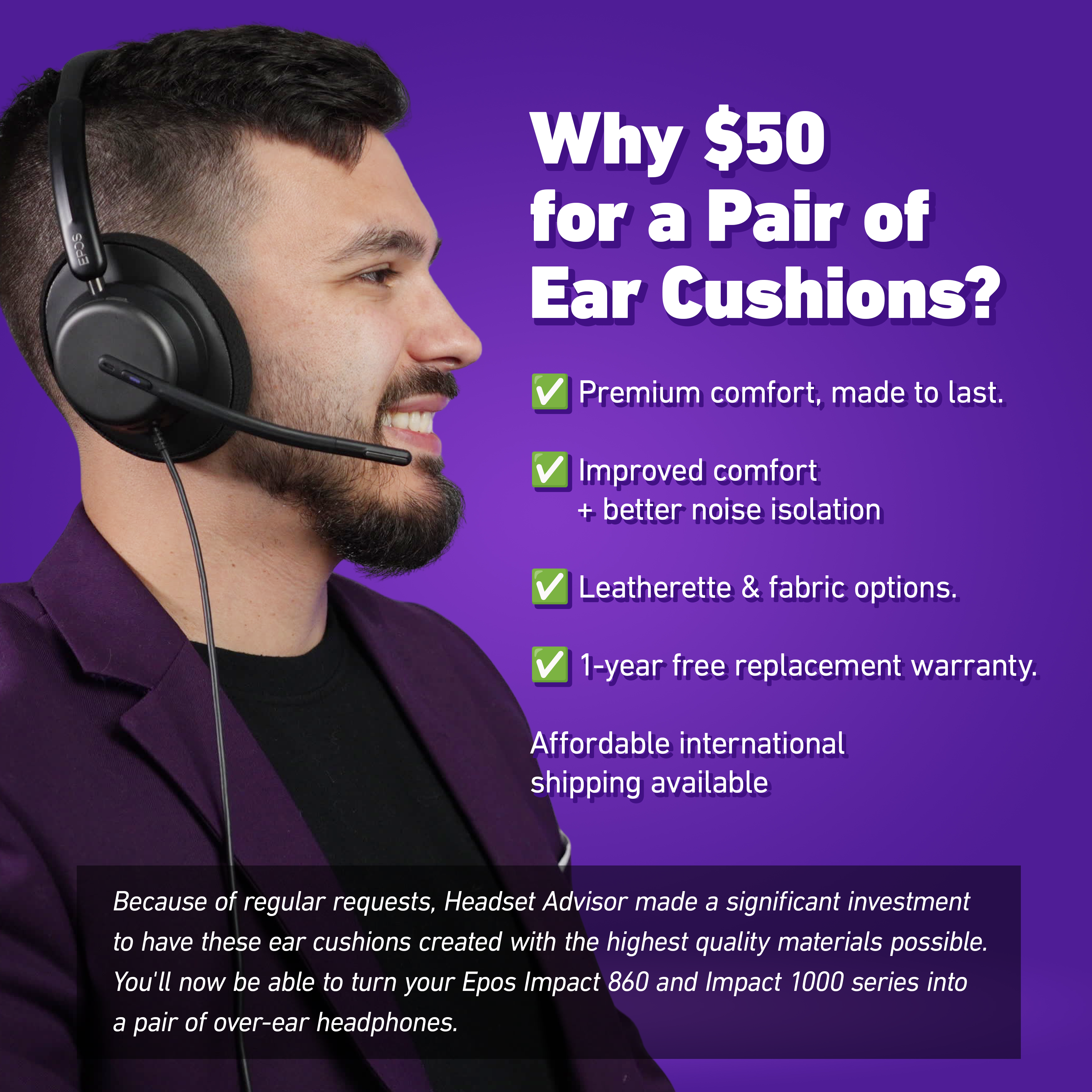over ear cushions for epos impact 1000 benefits
