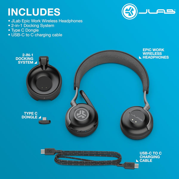 JLab Epic Work ANC On-Ear Wireless Headset