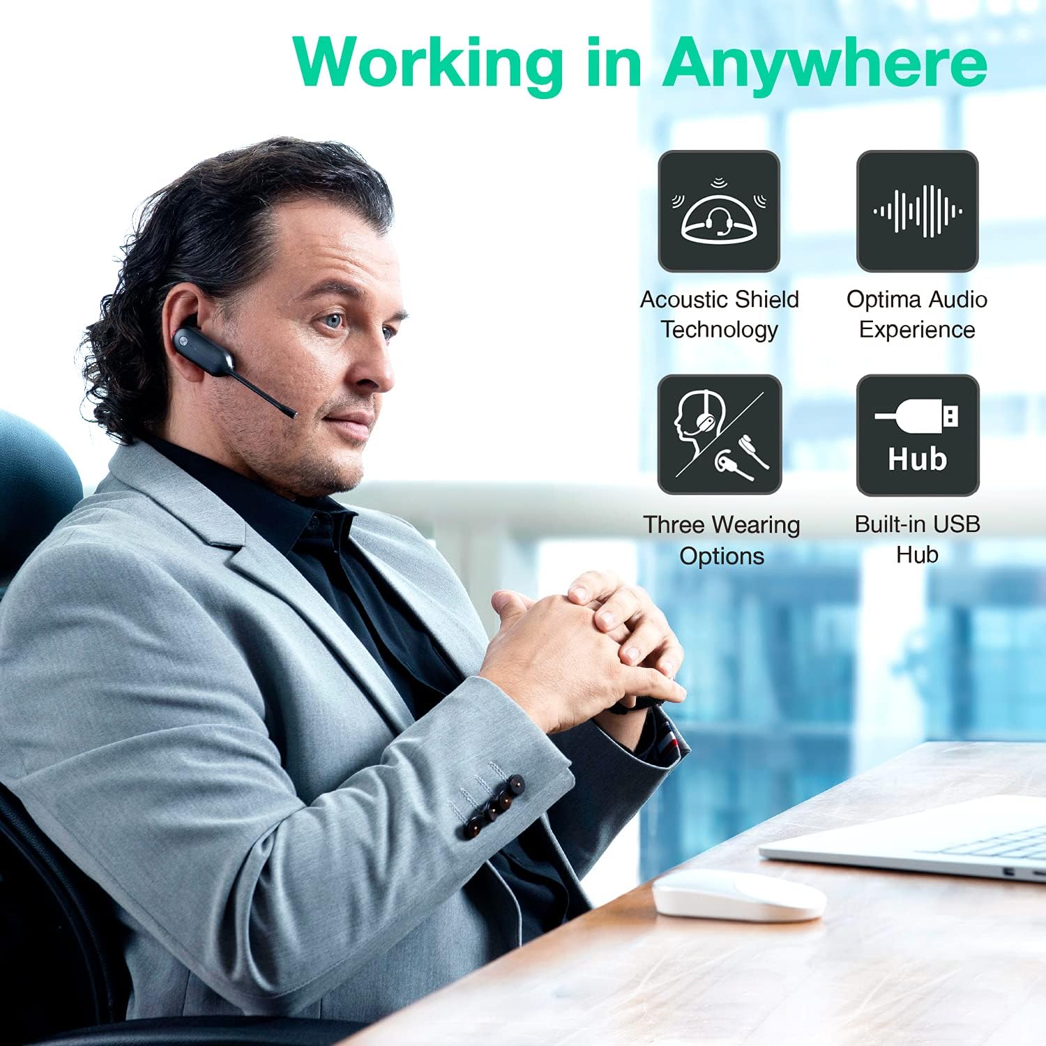 Yealink WH67 DECT Wireless Convertible Headset