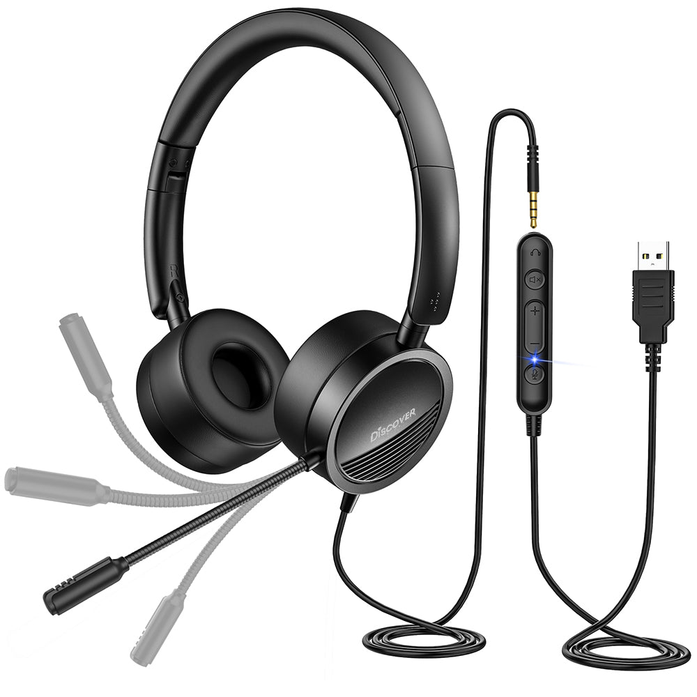 Discover D312U Dual Speaker USB + 3.5mm Wired Headset - Headset Advisor