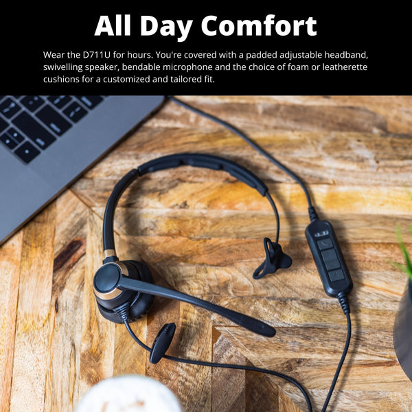 Discover D711 Single Speaker Wired Office Headset for Professionals - Headset Advisor