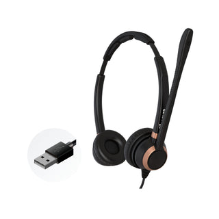 Discover D712U Pro Audio USB Wired Headset For Work (Dual Speakers)