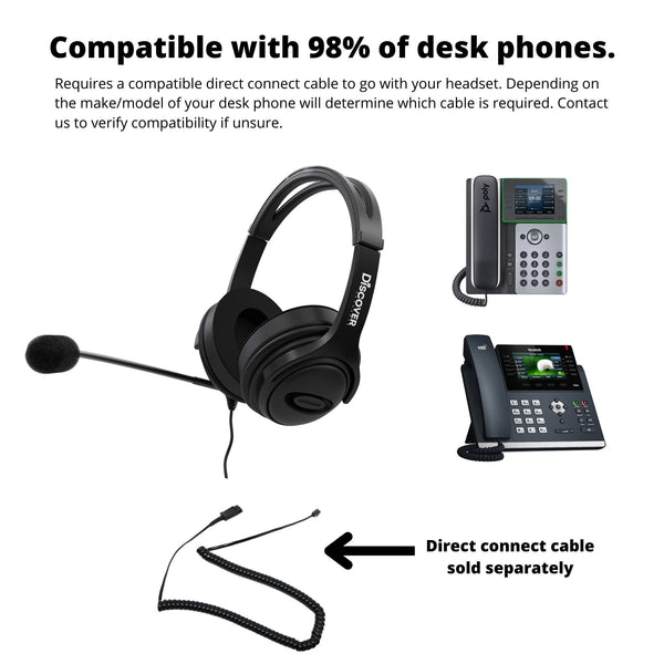 Discover D722 Quick Disconnect Noise Cancelling Wired Headset - Headset Advisor