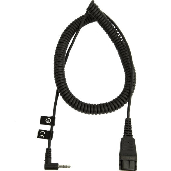 Jabra Cord QD to 2.5 mm Jack coiled cord - 8800-01-46 - Headset Advisor
