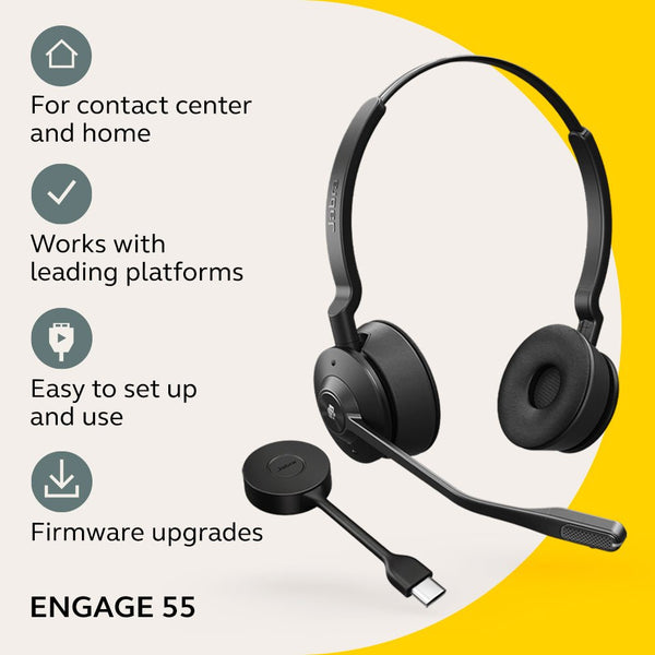 Jabra Engage 55 Dual Speaker DECT Wireless Headset - Headset Advisor