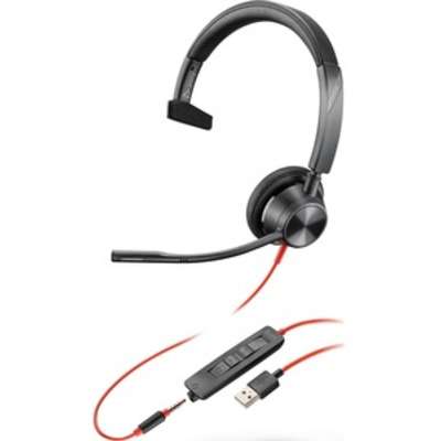 Plantronics Blackwire 3315 Single Speaker with 3.5mm and USB-A - 213936-01 - Headset Advisor
