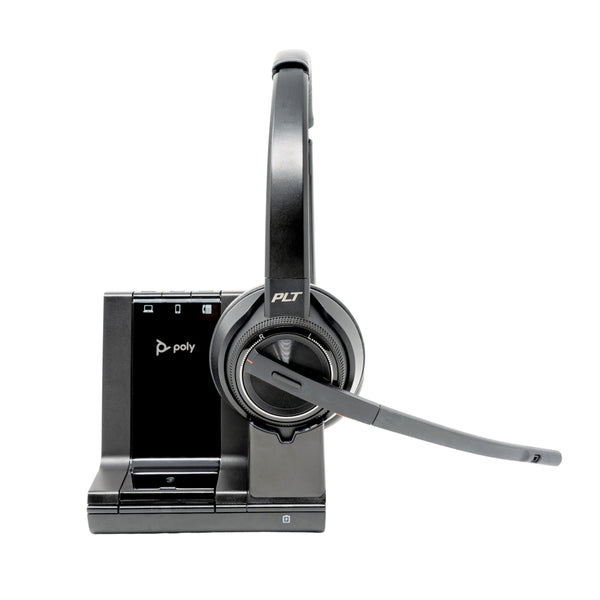 Poly (Plantronics) Savi 8220 Dual Speaker Wireless Office Headset System for Desk Phone, Mobile and Computer - Headset Advisor