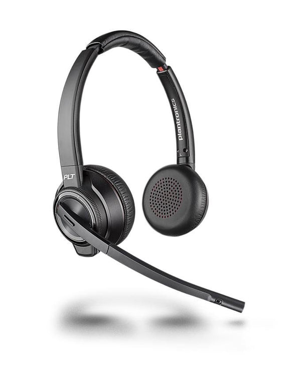 Poly (Plantronics) Savi 8220 Dual Speaker Wireless Office Headset System for Desk Phone, Mobile and Computer - Headset Advisor