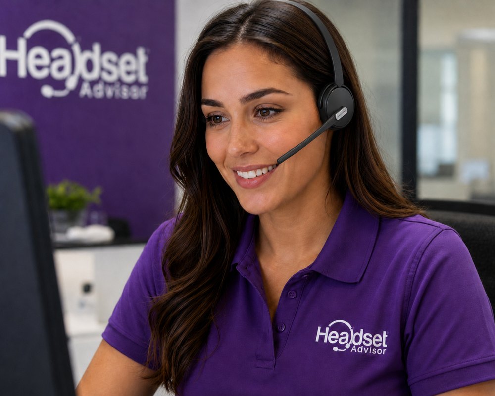 A Headset Advisor expert taking a call